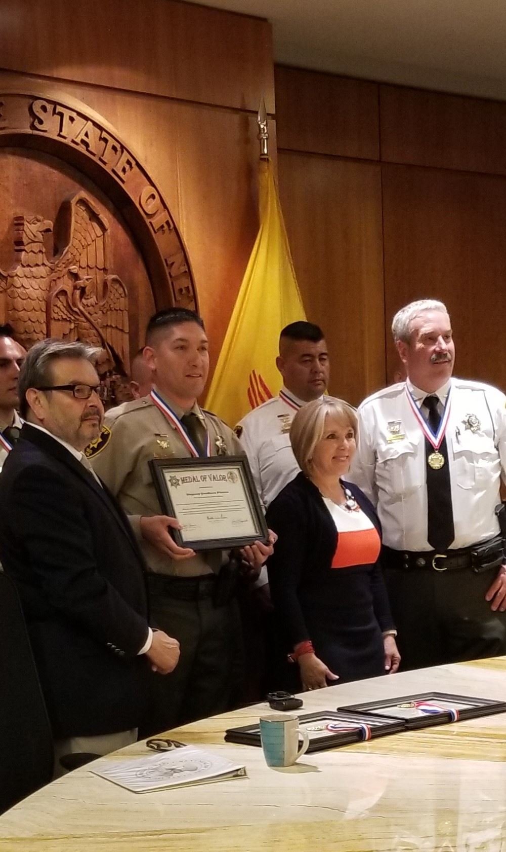 Teodoro Flores Reciving Award