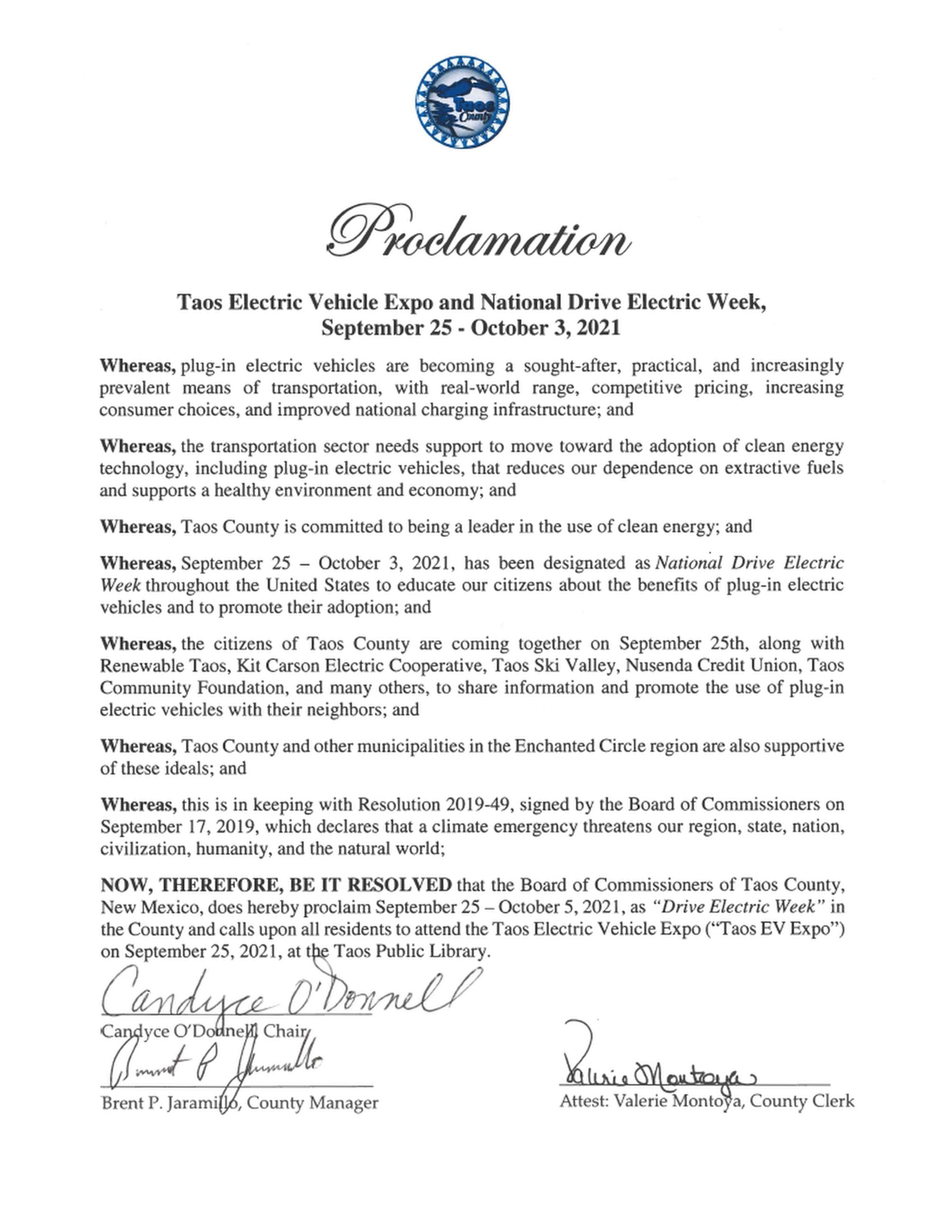 Electric Car Expo Proclamation