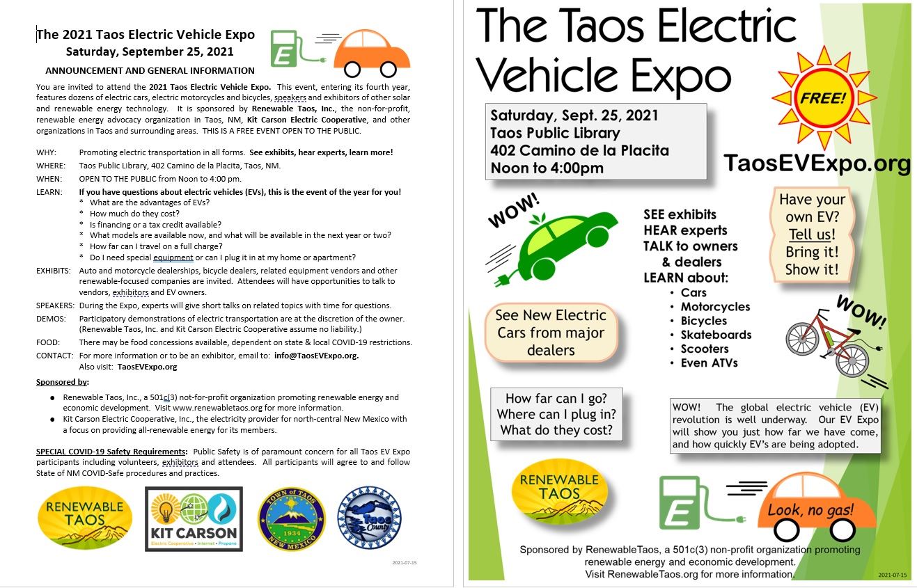 Taos Electric Vehicle Expo
