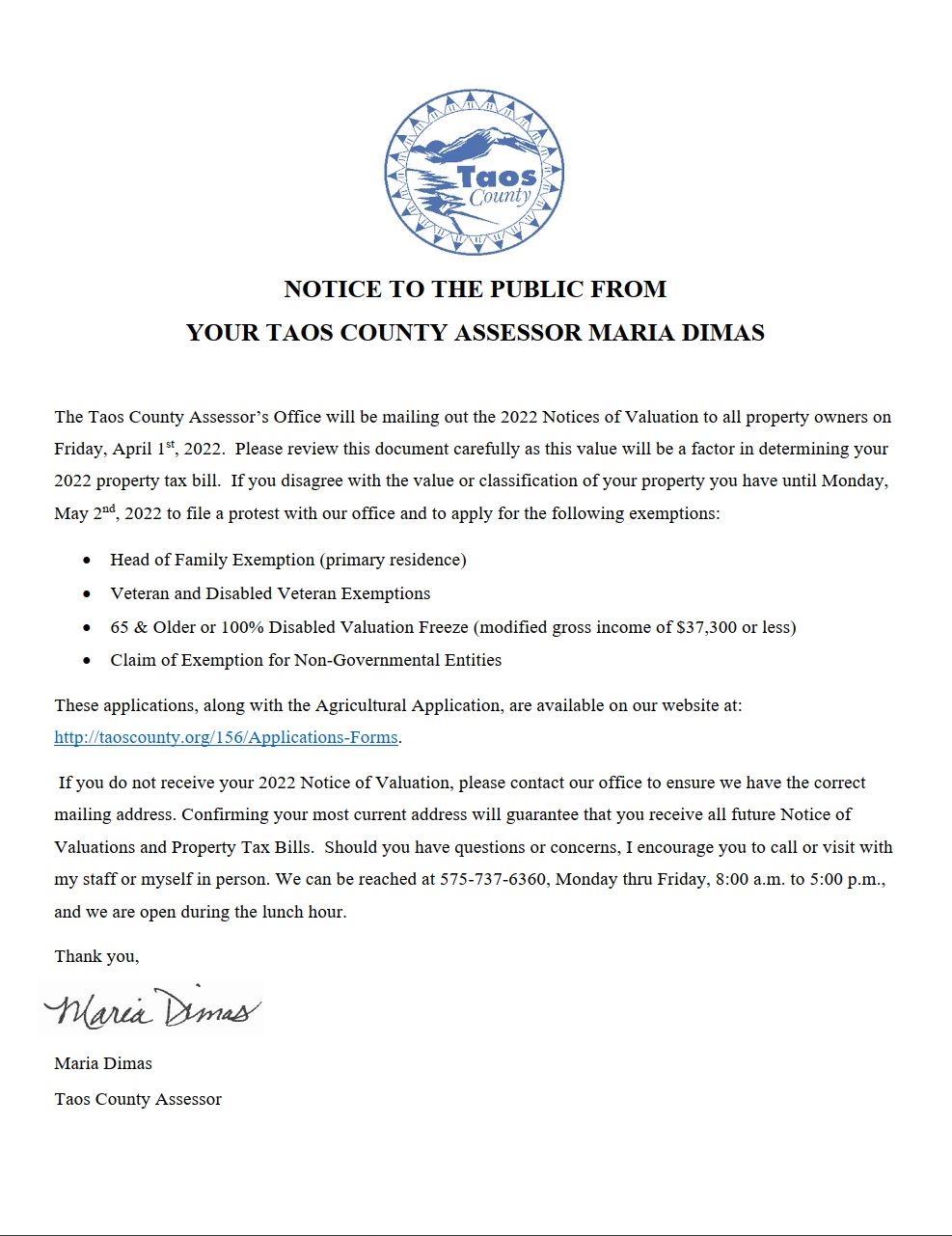 2022 Valuation Notice