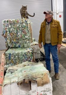 Lorenzo and Feather with aluminum bales