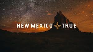 New Mexico True Logo and Image of Shiprock